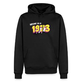 Retro 50th birthday in Pop Art Comic Book Style - Men’s Premium Organic Hoodie - black - Front - Nico (187cm)