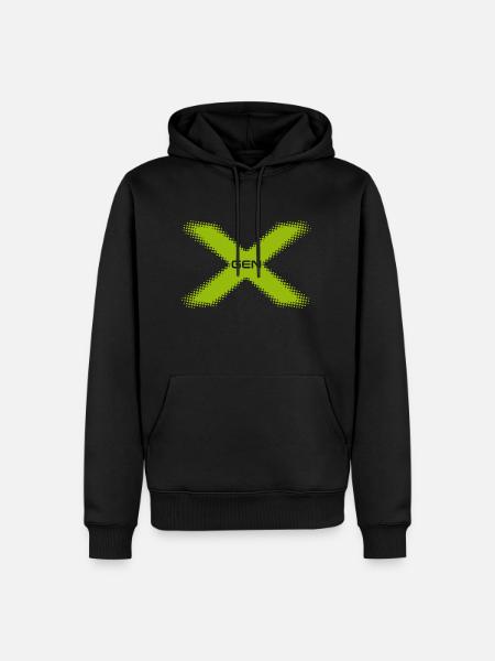 Grüne Generation X - Männer Premium Bio Hoodie - Schwarz