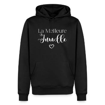 La Meilleure Jumelle - Sweat à capuche Premium bio Homme - noir - Devant - Nico (187cm)