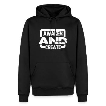 Réalisation de soi Geek Conscience Blague Percée - Sweat à capuche Premium bio Homme - noir - Devant - Nico (187cm)