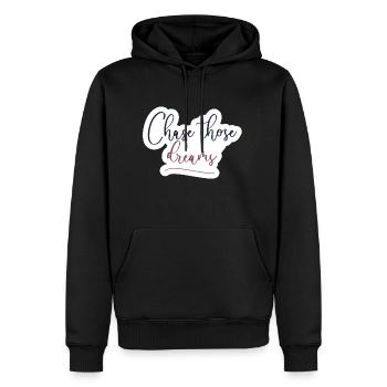 Chase those dreams - Männer Premium Bio Hoodie - Schwarz - Vorne - Nico (187cm)