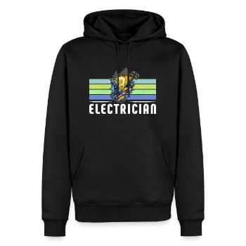 Électricien Électricien Technicien d’éclairage Lampe - Sweat à capuche Premium bio Homme - noir - Devant - Nico (187cm)