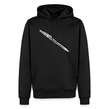 Croquis au stylo de bureau - Sweat à capuche Premium bio Homme - noir - Devant - Nico (187cm)