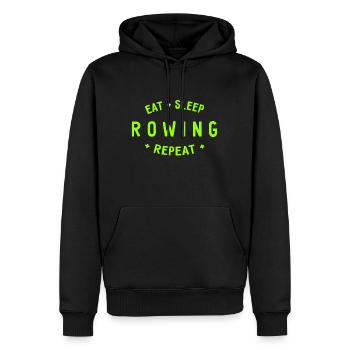 Eat Sleep Rowing Repeat - Rowing - Rowers - Men’s Premium Organic Hoodie - black - Front - Nico (187cm)