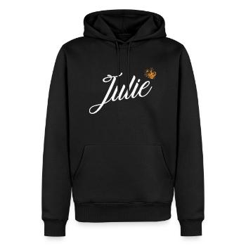 Julie Nom pour les femmes Enfants Bambins - Julie Last - Sweat à capuche Premium bio Homme - noir - Devant - Nico (187cm)
