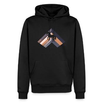 Chevaux Sports équestres Cheval - Sweat à capuche Premium bio Homme - noir - Devant - Nico (187cm)