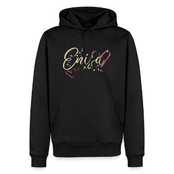 Enisa Name Vorname Kalligrafieherz - Männer Premium Bio Hoodie - Schwarz - Vorne - Nico (187cm)