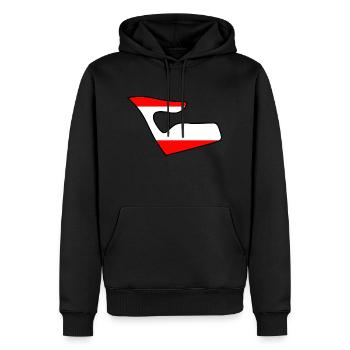 Piste de course en Autriche avec le drapeau - Sweat à capuche Premium bio Homme - noir - Devant - Nico (187cm)