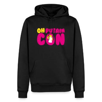 OH VERDAMMTER BETRUG - Männer Premium Bio Hoodie - Schwarz - Vorne - Nico (187cm)