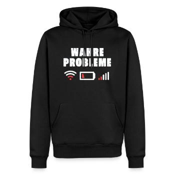 Wahre Probleme Internet WLAN Akku Empfang Geschenk - Männer Premium Bio Hoodie - Schwarz - Vorne - Nico (187cm)