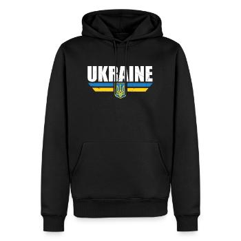 ukraine - Männer Premium Bio Hoodie - Schwarz - Vorne - Nico (187cm)