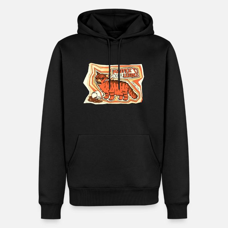 Kaffee oder Leben - Männer Premium Bio Hoodie - Schwarz