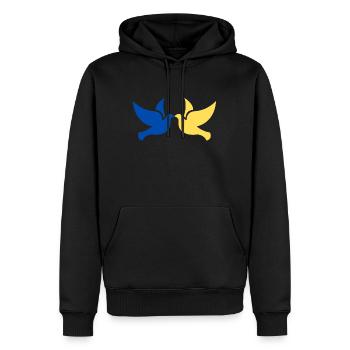 Ukraine Frieden Tauben - Männer Premium Bio Hoodie - Schwarz - Vorne - Nico (187cm)