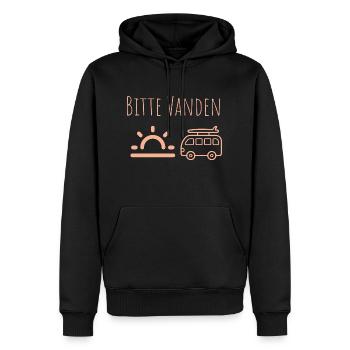 Bitte VANDEN an der Sonne - Männer Premium Bio Hoodie - Schwarz - Vorne - Nico (187cm)