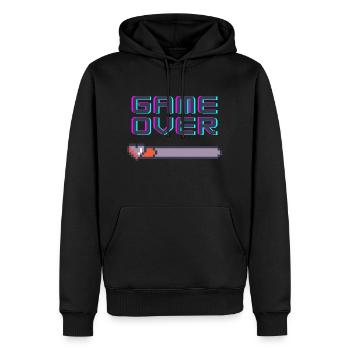Game Over - Männer Premium Bio Hoodie - Schwarz - Vorne - Nico (187cm)