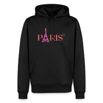 Paris Eiffel Tower France - Men’s Premium Organic Hoodie - black - Front - Nico (187cm)