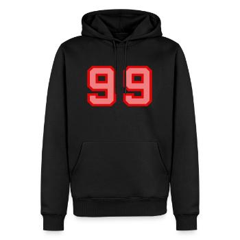 Cool Retro Retrostyle Numéro de maillot numéro de dos - Sweat à capuche Premium bio Homme - noir - Devant - Nico (187cm)