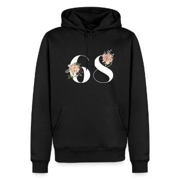 Blumen zum 68-jährigen Jubiläum (Geschenk von 68 Jahren) - Männer Premium Bio Hoodie - Schwarz - Vorne - Nico (187cm)