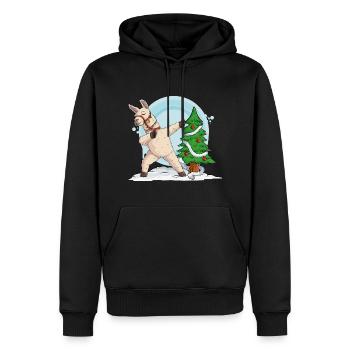 Świateczna DAB Lama - T-Shirts für Kinder - Männer Premium Bio Hoodie - Schwarz - Vorne - Nico (187cm)