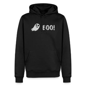 Halloween Shirt mit einem Geist Boo Geschenk - Männer Premium Bio Hoodie - Schwarz - Vorne - Nico (187cm)