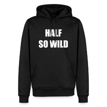 HALF SO WILD WS - Männer Premium Bio Hoodie - Schwarz - Vorne - Nico (187cm)