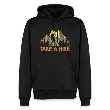 wandern gehen. take a hike. wandern, trekking, - Männer Premium Bio Hoodie - Schwarz - Vorne - Nico (187cm)