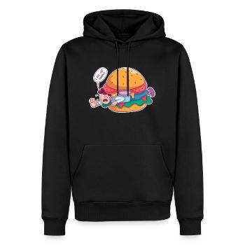 Burger essen Zutat Männer Burger essen Zutat Männe - Männer Premium Bio Hoodie - Schwarz - Vorne - Nico (187cm)