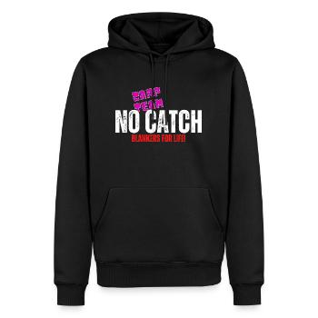 Karpfen-Team KEIN FANG - Männer Premium Bio Hoodie - Schwarz - Vorne - Nico (187cm)