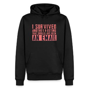Drôle de dicton pour bureau, bureau, travail et travail - Sweat à capuche Premium bio Homme - noir - Devant - Nico (187cm)