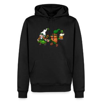 Hüpfende St. Patrick's Day Zwerge - Männer Premium Bio Hoodie - Schwarz - Vorne - Nico (187cm)