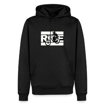 Ride Trail Bike - Männer Premium Bio Hoodie - Schwarz - Vorne - Nico (187cm)