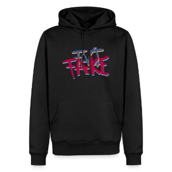 Fact or Fake Logo - Men’s Premium Organic Hoodie - black - Front - Nico (187cm)