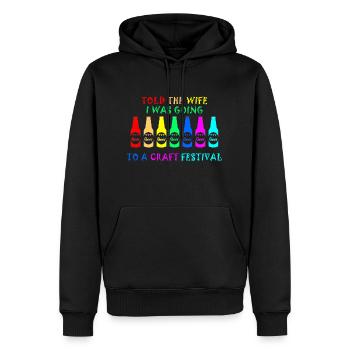 Crafty Beer Excuse - Men’s Premium Organic Hoodie - black - Front - Nico (187cm)