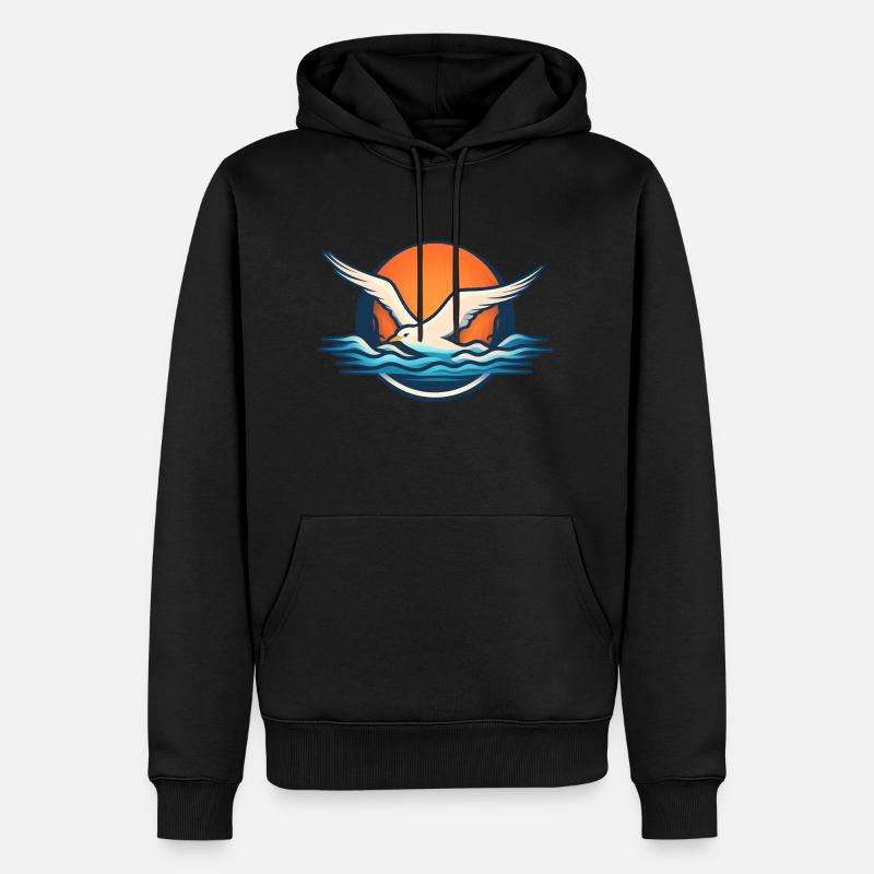 Coucher de soleil de mouette - Sweat à capuche Premium bio Homme - noir