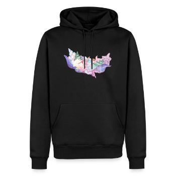 Design ohne Titel - Männer Premium Bio Hoodie - Schwarz - Vorne - Nico (187cm)