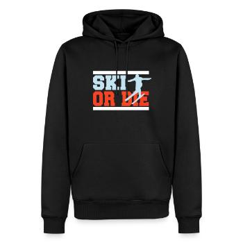 Ski or Die Geschenkidee für Skifahrer - Männer Premium Bio Hoodie - Schwarz - Vorne - Nico (187cm)