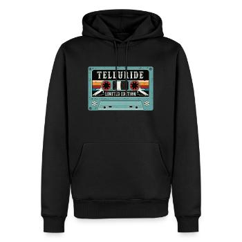 Vintage Telluride Mountain Ski - Men’s Premium Organic Hoodie - black - Front - Nico (187cm)