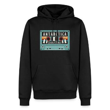 Vintage Antarctica with Penguin - Men’s Premium Organic Hoodie - black - Front - Nico (187cm)