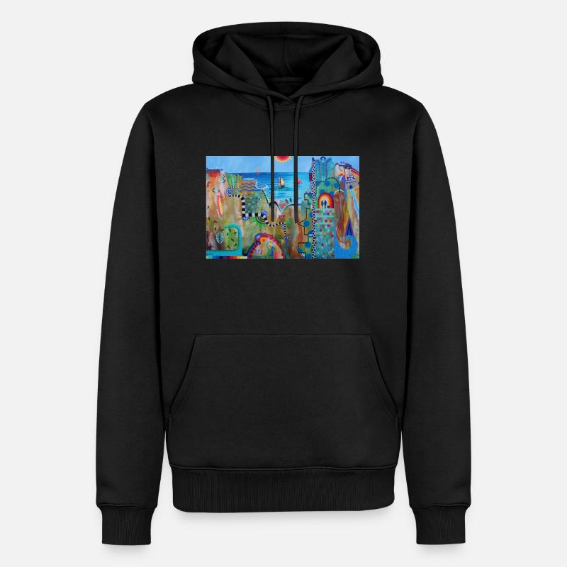 A52, Gemälde Cilia de Munnik - Männer Premium Bio Hoodie - Schwarz