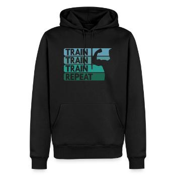 Fitness Bodybuilding Sportler Fitnesssport Sport - Männer Premium Bio Hoodie - Schwarz - Vorne - Nico (187cm)