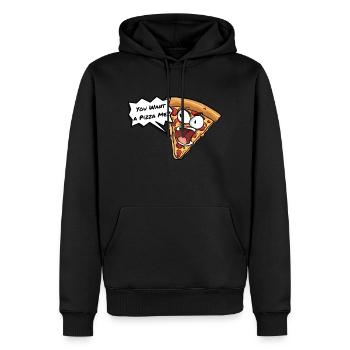 Angry Pizza Slice Shouting - You Want a Pizza Me - Men’s Premium Organic Hoodie - black - Front - Nico (187cm)