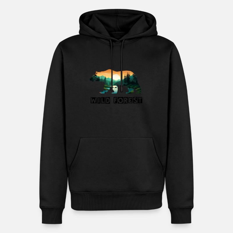 Ours - Forêt Sauvage - Sweat à capuche Premium bio Homme - undefined