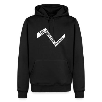 Salut, je m’en fiche, merci drôle de dicton effronté - Sweat à capuche Premium bio Homme - noir - Devant - Nico (187cm)