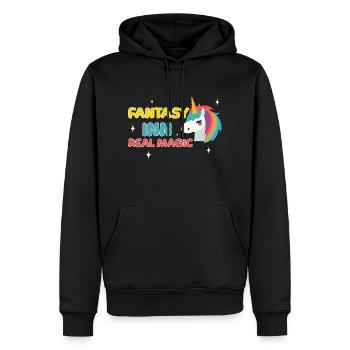 Mythique Magique Auberge Fantasy Licorne Amoureux Real - Sweat à capuche Premium bio Homme - noir - Devant - Nico (187cm)