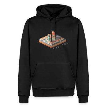 Geometrische Low-Poly-Kathedrale von Florenz - Männer Premium Bio Hoodie - Schwarz - Vorne - Nico (187cm)