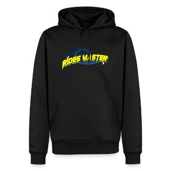 Rides master sticker - Sweat à capuche Premium bio Homme - noir - Devant - Nico (187cm)