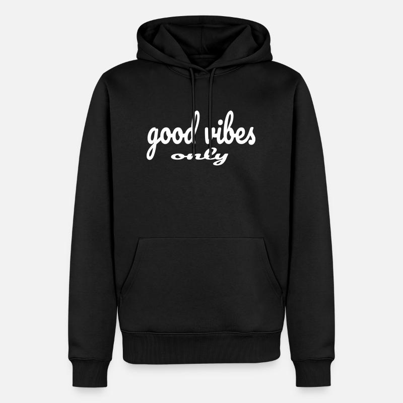 Sei glücklich - Männer Premium Bio Hoodie - Schwarz