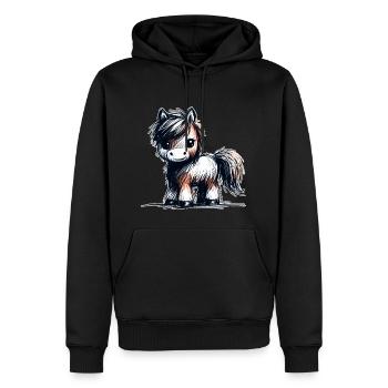 Chevalin - Sweat à capuche Premium bio Homme - noir - Devant - Nico (187cm)