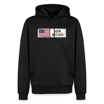 Austin Drapeau des États-Unis - Sweat à capuche Premium bio Homme - noir - Devant - Nico (187cm)