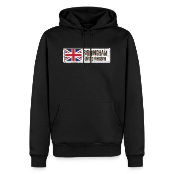 Birmingham Royaume-Uni Drapeau - Sweat à capuche Premium bio Homme - noir - Devant - Nico (187cm)